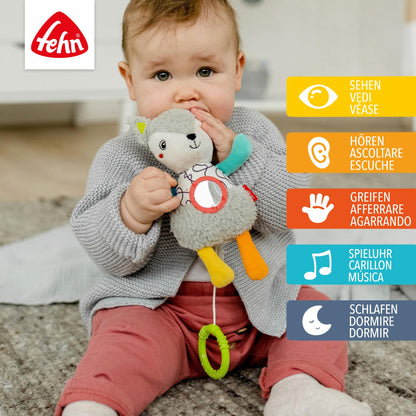 Fehn Mini-Spieluhr Otter – Kuscheltier & Einschlafhilfe: Aufzieh-Spieluhr mit sanfter Melodie Brahms Wiegenlied beruhigt in jeder Situation – für Babys und Kleinkinder ab 0+ Monaten