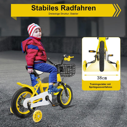 Charocean 12 Zoll Kinderfahrrad für ab 2-5 Jahre Jungen & Mädchen, Upgraded Kinder Fahrrad mit Stützrädern, Fahrrad für Kinder, HöHenverstellbar Kinderfahrräder für Schulung Outdoor Reiten - Meloni2