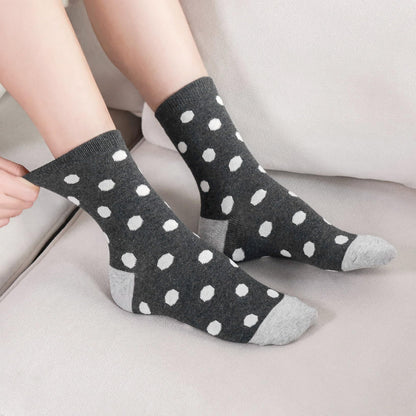 10 Paar Socken 35-38, Strümpfe Mädchen Baumwolle Lange Ringelsocken, Bunte Damensocken Baumwollsocken Mädchen mit Streifen Punkten