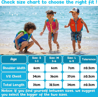 Schwimmweste Kinder, Neopren-Schwimmlernhilfe mit Sicherheitsgurt | SCHWIMMLERNHILFE FÜR KINDER