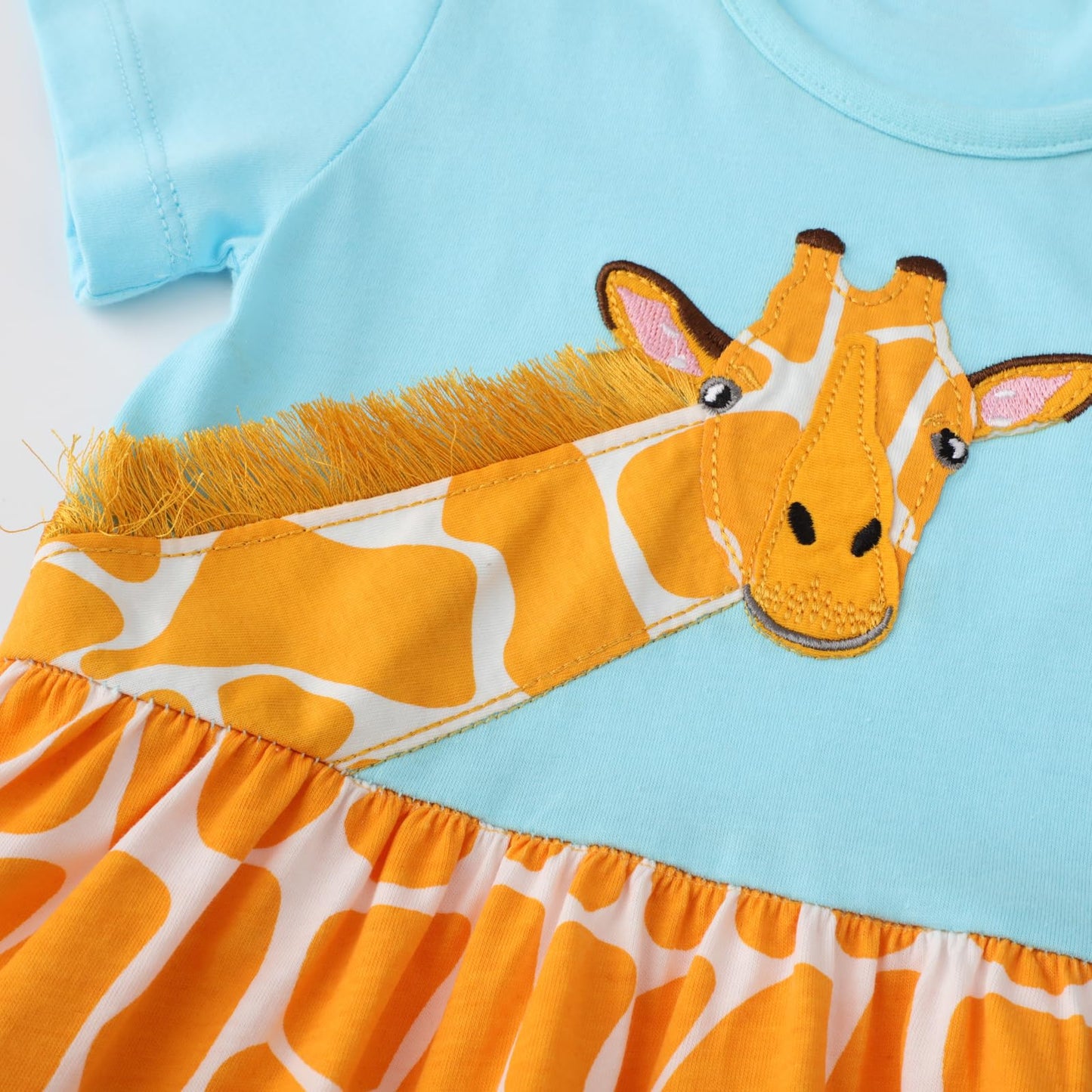 Dinopjs Kleider für Kleines Mädchen Kurzarm Kleid Cartoon-Stil Regenbogen Ozean Prinzessinnenkleid Dino Giraffe Osterhase Meerjungfrau Kinder Prinzessin Kostüm Tägliche Sommer Rock Ferienkleider