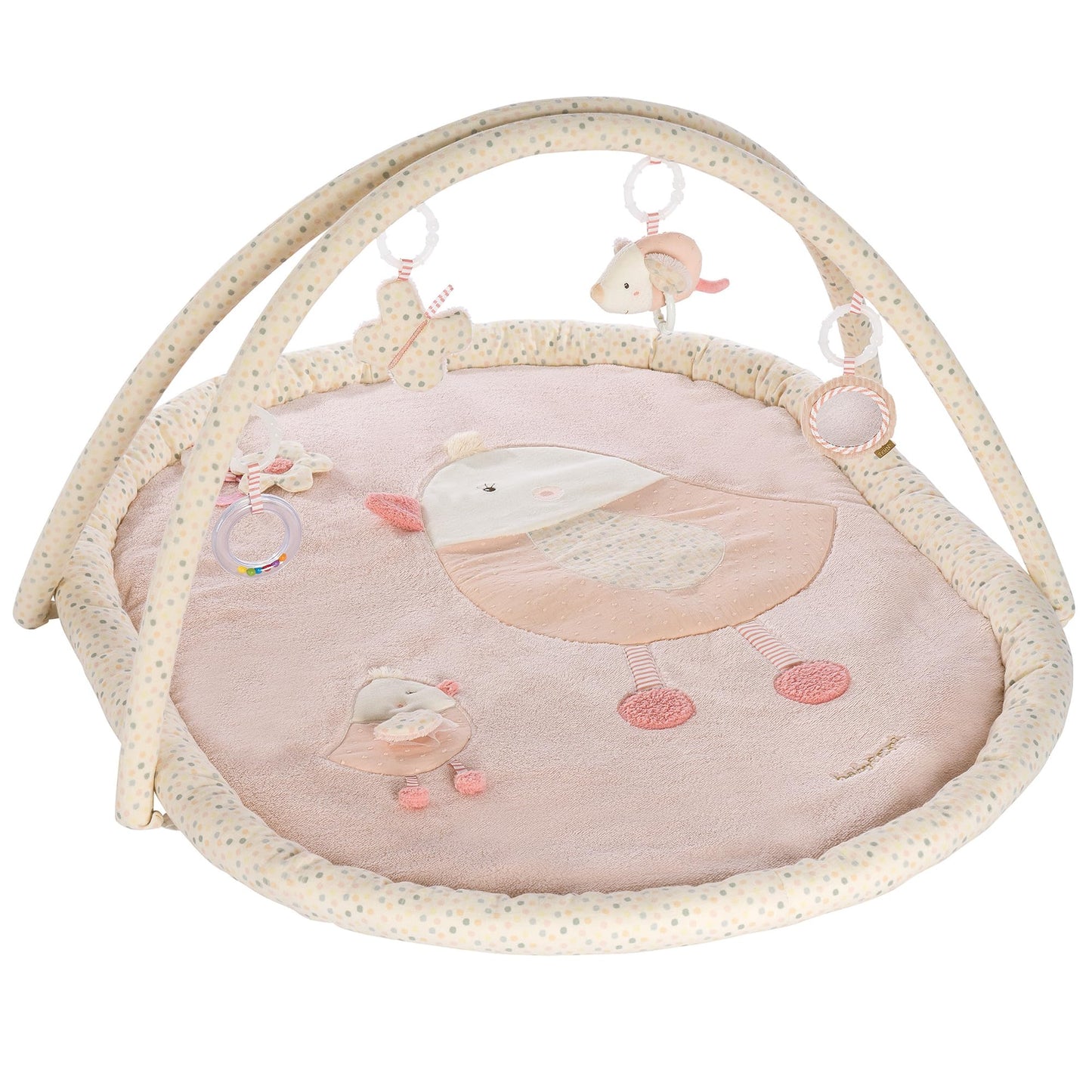 Fehn 3-D-Activity-Decke Spielbogen Peru – Baby Krabbeldecke mit 5 abnehmbaren Spielzeugen zum Greifen – Spieldecke für Babys und Kinder ab 0+ Monaten – Krabbelmatte als Geschenk zur Geburt