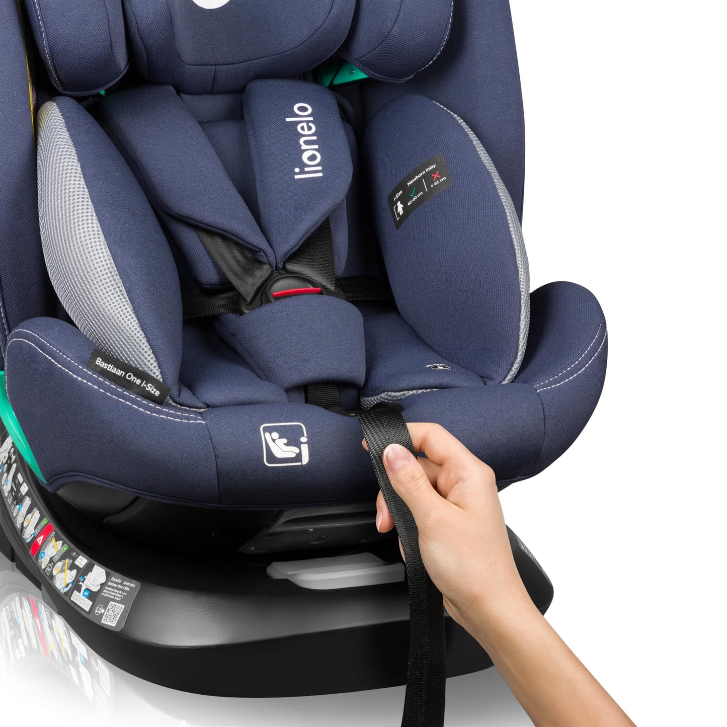 LIONELO Bastiaan i-Size One 360o drehbarer Autositz für Kinder von 40-150 cm, Montage in Fahrtrichtung und entgegen der Fahrtrichtung möglich, ISOFIX Pas TopTether Einstellbare Rückenlehne - Meloni2