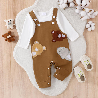 Baby Jungen Kleidung Strampler Latzhose Set Kleidung Sets für Jungen Baby Set Neugeborenes Geschenk