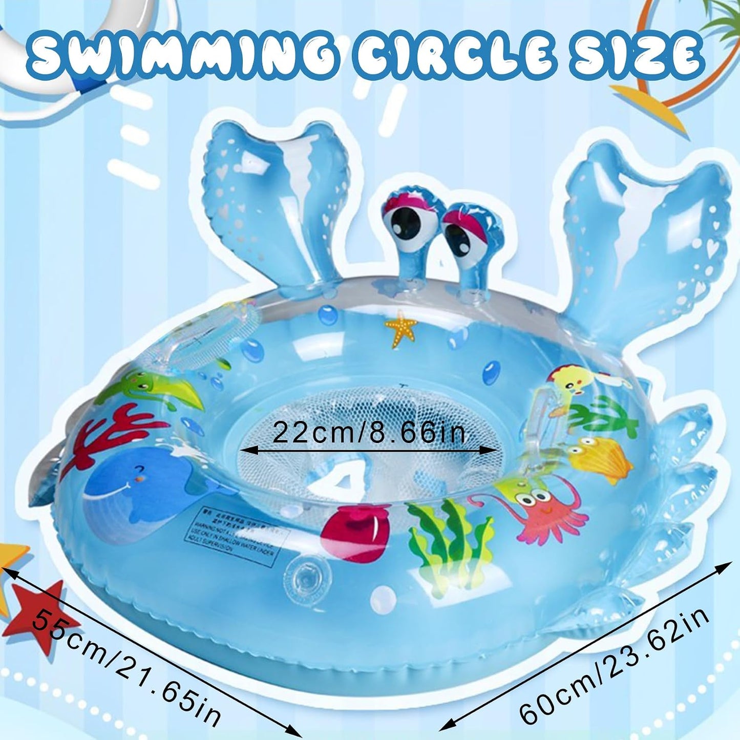 Baby Schwimmring, Baby Schwimmen Ring, Schwimmhilfe mit Schwimmsitz, Schwimmreifen für Kleinkind von 6 Monate bis 48 Monate, Schwimmlernhilfe für Mädchen und Jungs