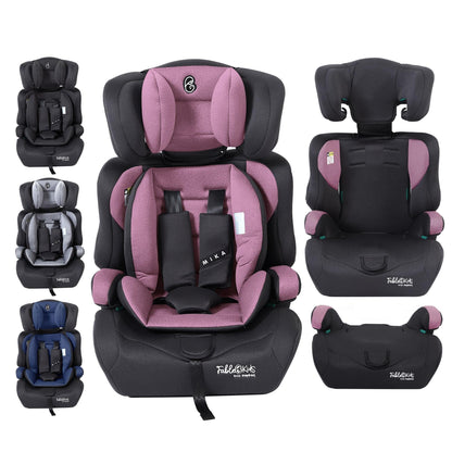 FableKids Kinderautositz 9-36 kg | 3-Punkt-Sicherheitsgurt | Autokindersitz ab 15 M. | Autositz für Kinder 76-150 cm | Kindersitz einstellbare Kopfstütze ECE R129/03 | Verstellbar | Schwarz - Meloni2