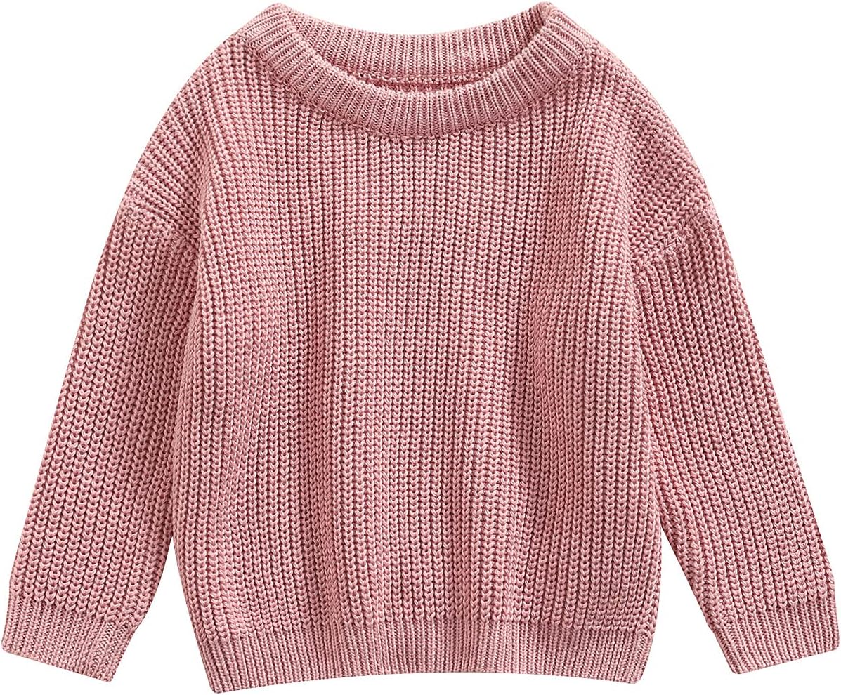 L&ieserram Baby Mädchen Jungen Gestrickt Pullover Jumper Neugeborenen Kinder Langarm Strickpullover Einfarbige Pulli Kleinkinder Kleidung Outfit Knitted Sweater 0-5 Jahre