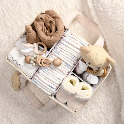 Baby Windel Caddy Organizer für Wickelauflage, Aufbewahrungskorb für Windeln und Tücher, Geschenk für Babyparty, Autowagen Organizer, Kindergarten Windel Organizer, Laptop