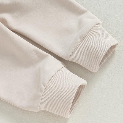 Carolilly Baby Suit 2-Piece Clothing Outfit Baby Clothing Set Cute Long Sleeve Sweatshirt Embroidered Bear + Long Trousers Warm Children's Suit Autumn Spring