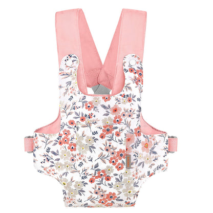 GAGAKU Puppentrage ab 3 Jahre Bauchtrage Babypuppen Zubehör Schultergurte Babytrage Puppe Kleinkind Puppentragetasche Stofftiertrage Kuscheltierträger - Rose - Kaninchengarten