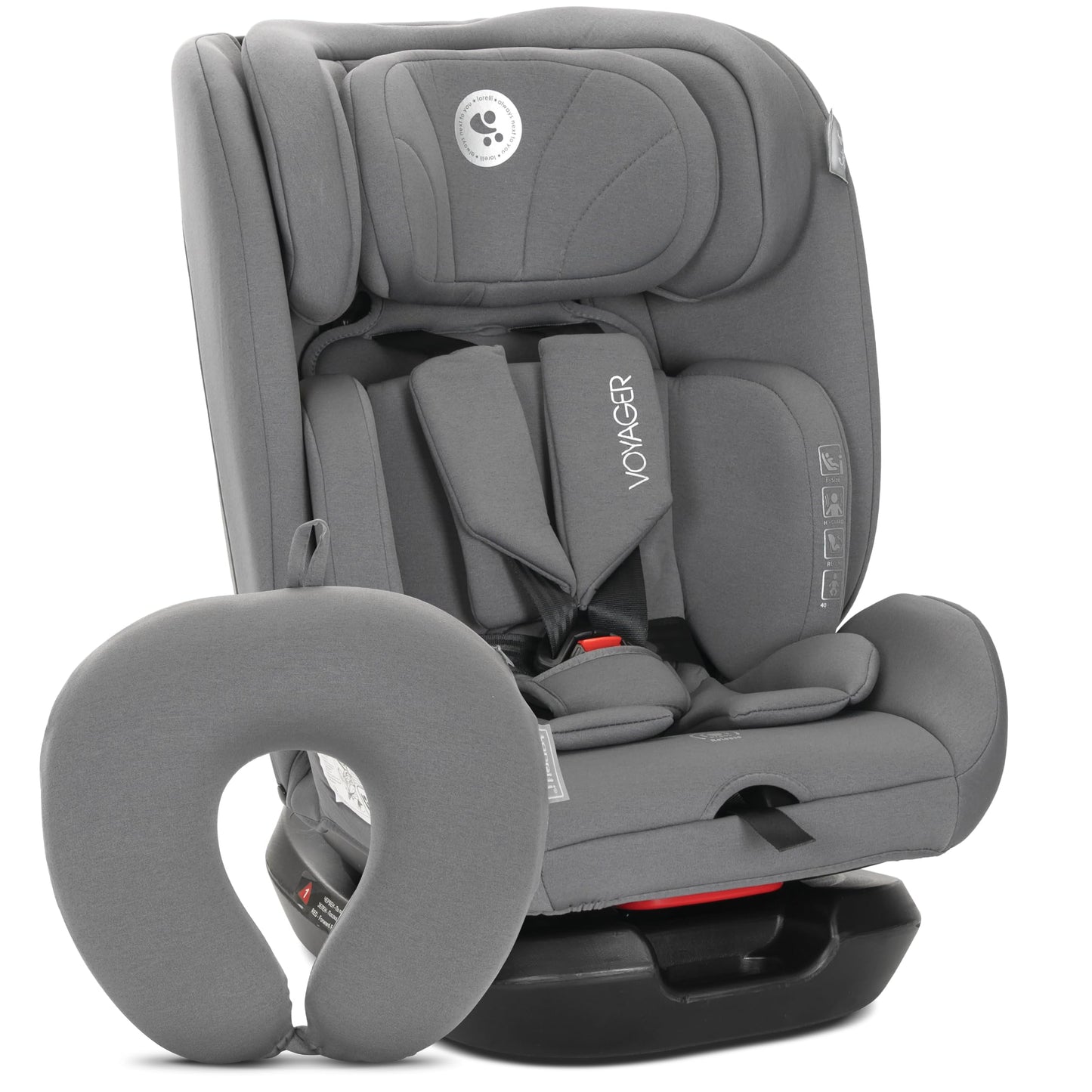 Lorelli Auto Kindersitz Voyager, Mitwachsender Autositz i-Size 40-150cm - Gruppe 0+/1/2/3 (0-36 kg), Babysitz ab Geburt, 5-Punkt-Gurt, Einstellbare Kopfstütze (Rosa) - Meloni2