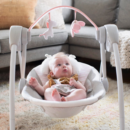 Ingenuity, tragbare Babyschaukel, Cuddle lamp - mit Melodien, Zeit- und Schaukeleinstellung