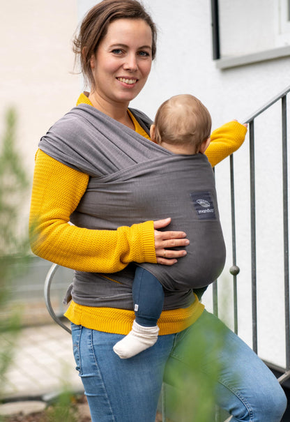 manduca Sling - Babytragetuch - Elastische Babytrage für Neugeborene von der Geburt bis zu 15 kg - Bio-Baumwolle - GOTS zertifiziert