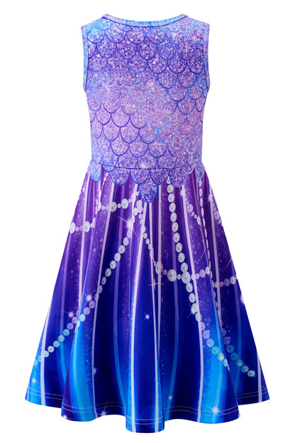 Mädchenkleid Schmetterling A-Linie Ärmelloses Sommerkleid Buntes Kleid 4-12 Jahre