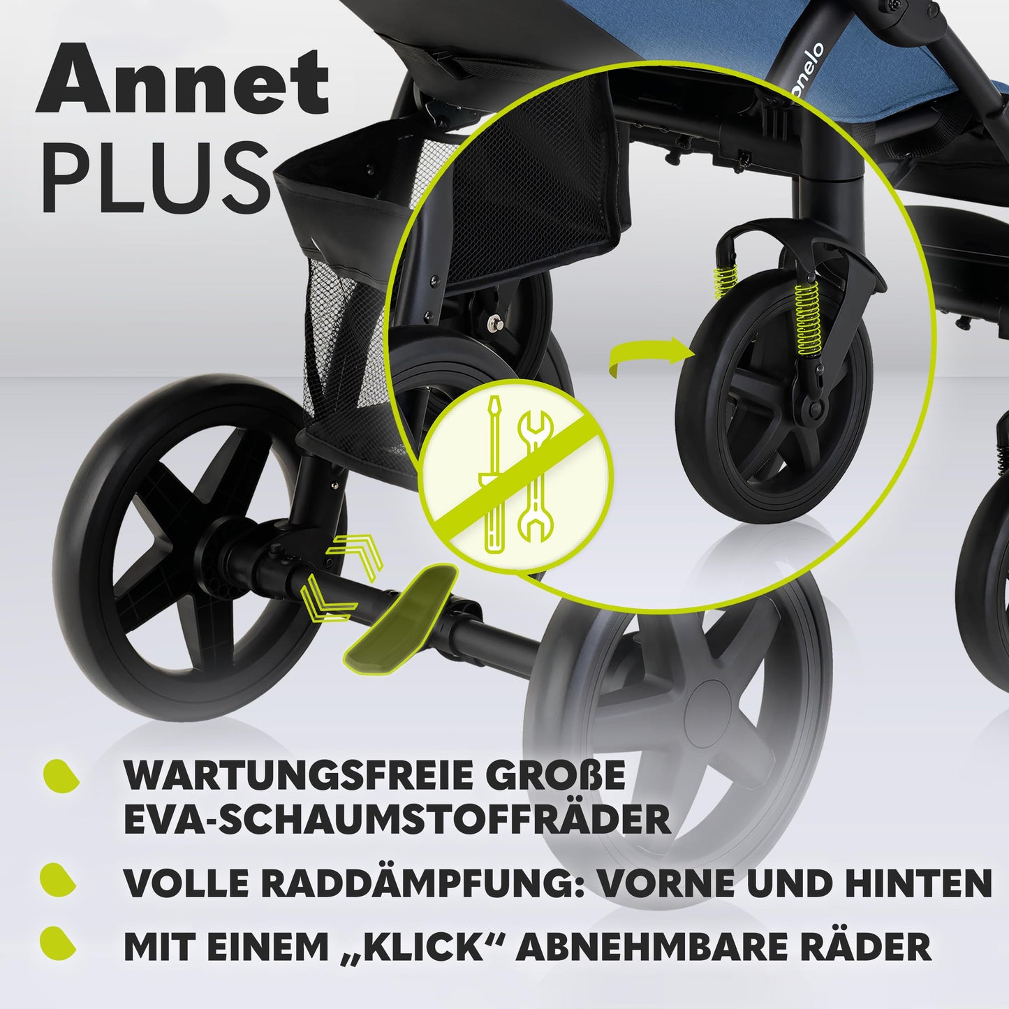 LIONELO Annet Plus Buggy up to 22 kg with Reclining Function, Small Folding Pushchair with Accessories, EVA Foam Wheels, Mosquito Net, Foot Cover Drink Holder, Basket Dreamin
