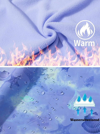 Mädchen Übergangsjacke Gefütterte Regenjacke mit Abtrennbare Kapuze
