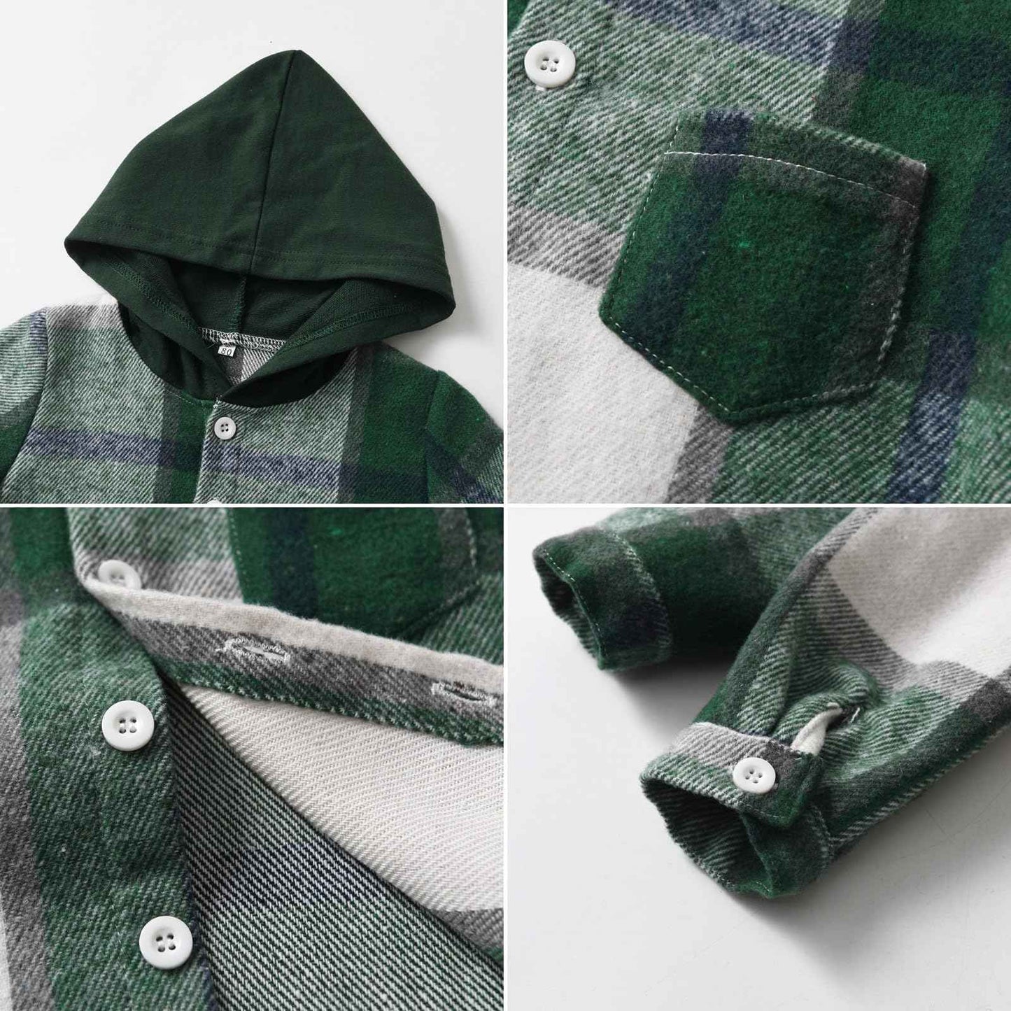 Yanmucy Toddler Baby Boys Clothing Outfit 2 Pieces Cotton Plaid Boy Hoodies Shirt Tops Trousers Set Small Boys Suit Kids Tracksuit Spring Autumn Clothing Set