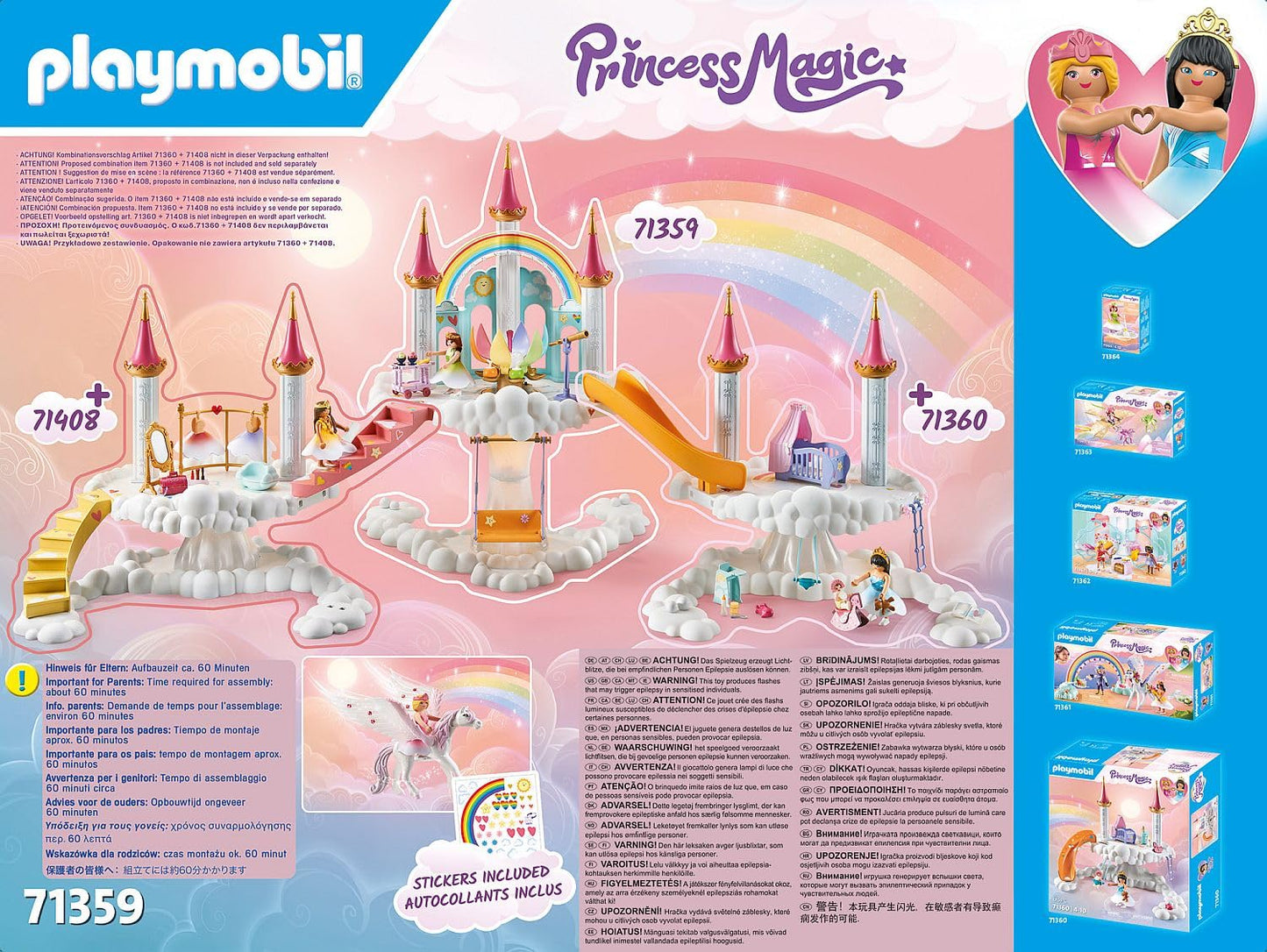 PLAYMOBIL Princess Magic 71360 Heavenly Baby Cloud, Magic Nursery in the Clouds, Includes Baby Cradle, Rocking Horse, Teddy Bear and More, Toy for Children from 4 Years