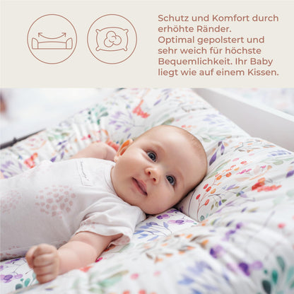 Ceba Baby® weiche Wickelauflage 50x70 cm - Baby Wickelunterlage - Wickeltischauflage für Junge und Mädchen - Wasserdicht, abwaschbar - OEKO-TEX® Standard 100 - Made in EU - Waldfreunde