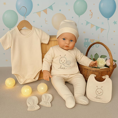 Neugeborenen Baby Geschenk Set 100% natürliche Baumwolle Erstausstattung Erstlingsausstattung Ausstattung Unisex Kleidung Geschenkset Babyausstattung für Babys 0-4 Monate (Koala)