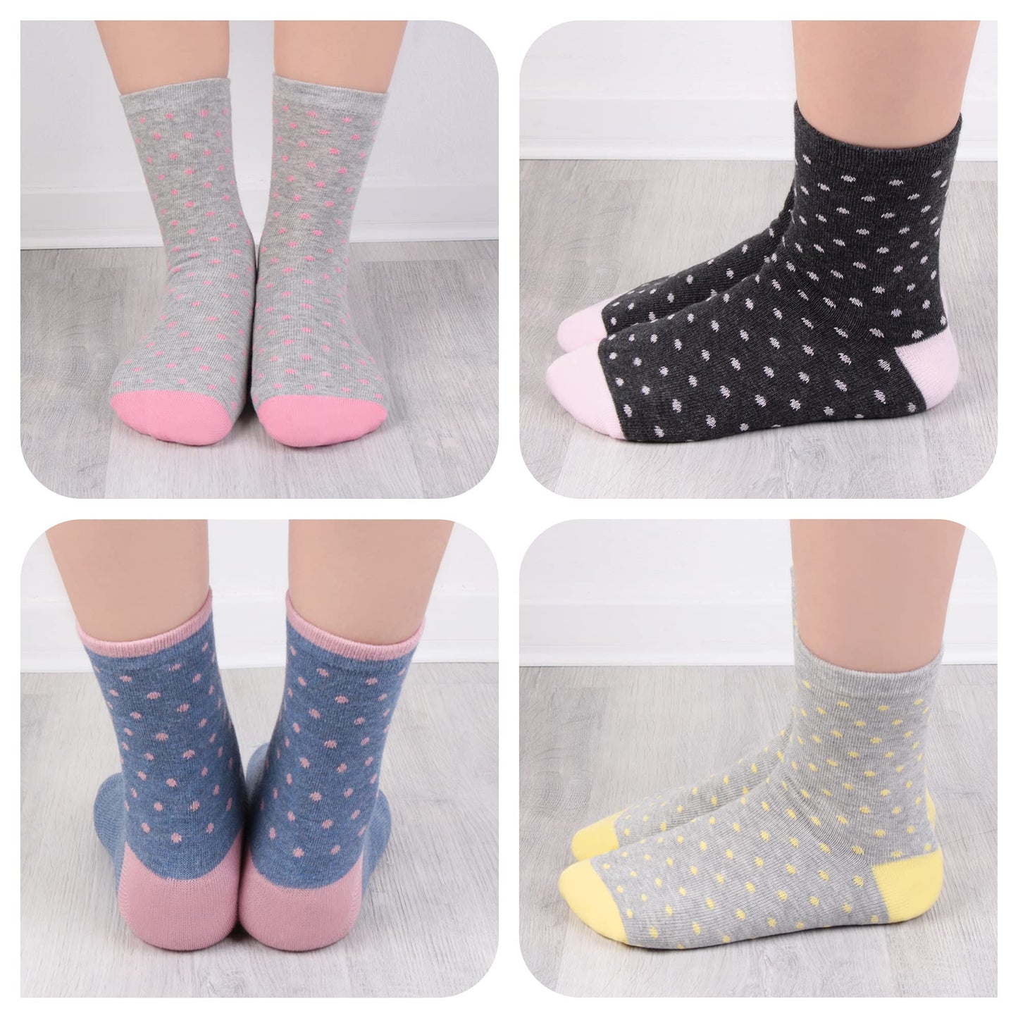 L&K-II 10/12 Paar Kinder Mädchen Socken aus Baumwolle Kleinkind niedliche Muster Kids Sneakersocken bunt 2808VA