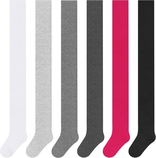 L&K-II 27257 Children's Tights, Girls' Tights, Baby Tights for Girls, Flowers, Dots, Stripes Pattern, Set of 6