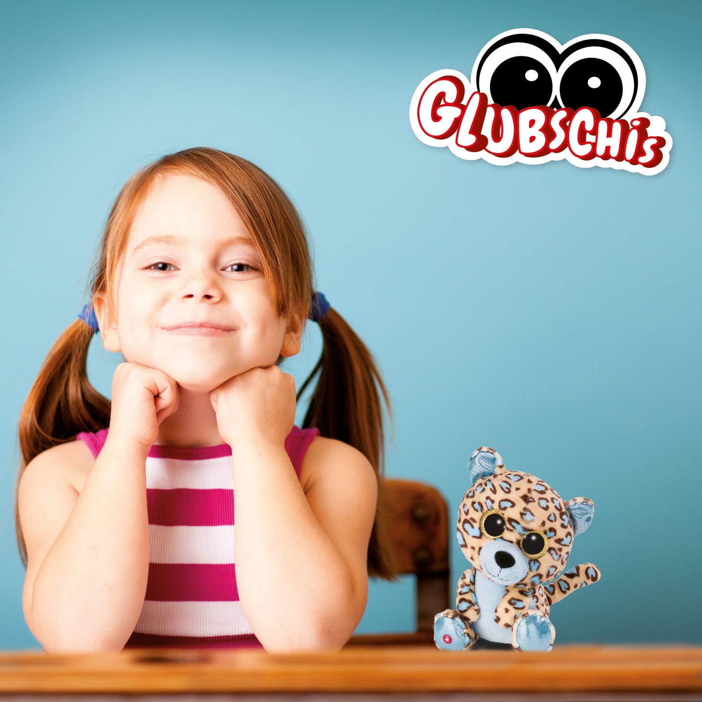 NICI Glubschis: Das Original – Waschbär Clooney 25 cm – Kuscheltier Augen – Flauschiges Plüschtier mit großen Glitzeraugen – Schmusetier für Kuscheltierliebhaber – 45569