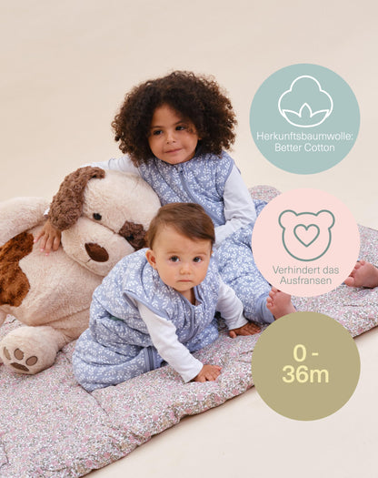 molis&co - Baby Sleeping Bag 2.5 TOG - All-Year Sleeping Bag - Baby Sleeping Bag Newborn - 100% Cotton (Oeko-Tex 100), Sleeveless Winter Sleeping Bag Padded - Premium Quality - Colima (70 cm)