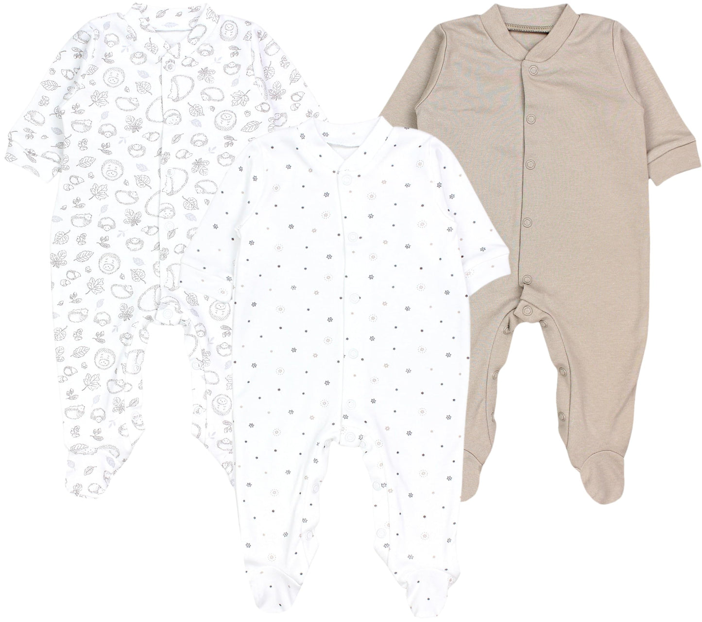 TupTam Baby Jungen Schlafstrampler Langarm Strampler Schlafanzug mit Fuß 3er Pack