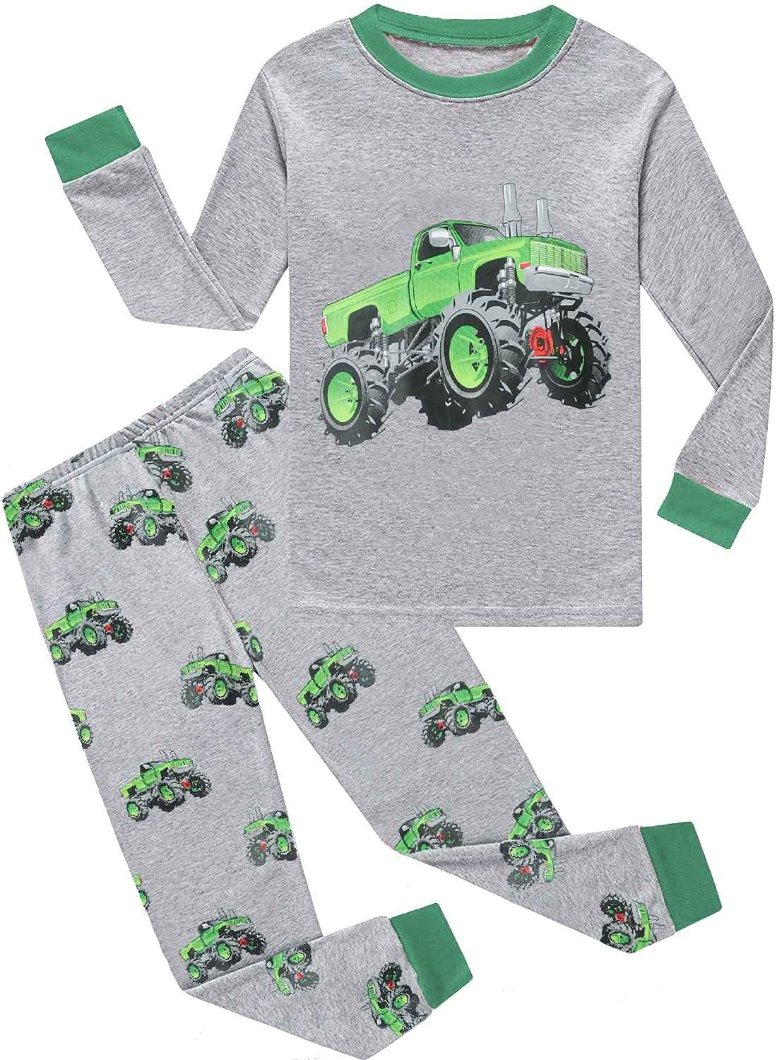EULLA Boys Dinosaur Pyjamas, Cotton Long Sleepwear, Children's Pyjamas