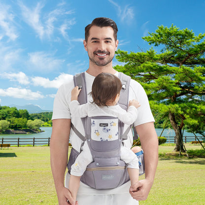 IULONEE Babytrage Baby-Tragetasche Babytrage Neugeborene Ergonomische Babytrage Einfach Anzuziehen Babytrage Hüftsitz Baby Tragegurt Babytragetuch Ideal Für Freihändiges Elterndasein (Grau)