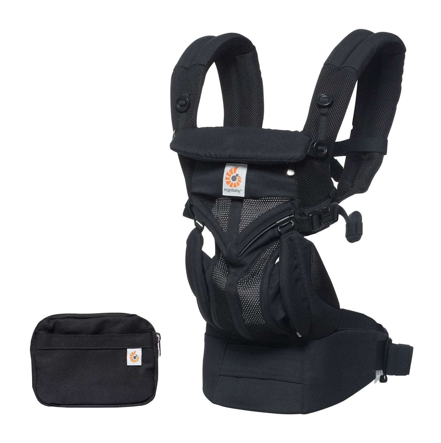 Ergobaby Babytrage, Omni 360 Cool Air Mesh mit 4 Positionen für Neugeborene bis Kleinkinder (0-4 Jahre), ergonomische Kindertrage und Rucksack, Mitternachtsblau