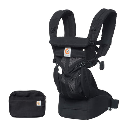 Ergobaby Babytrage, Omni 360 Cool Air Mesh mit 4 Positionen für Neugeborene bis Kleinkinder (0-4 Jahre), ergonomische Kindertrage und Rucksack, Mitternachtsblau