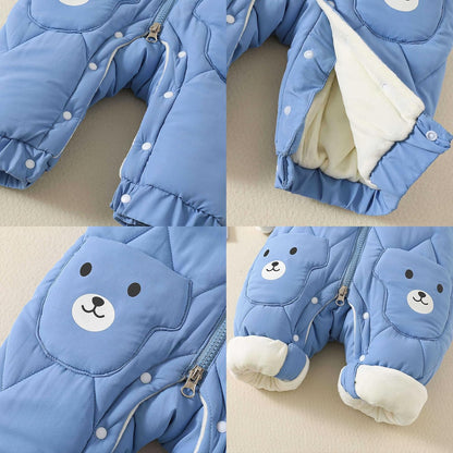 JiAmy Baby Snowsuit, Baby Boys Girls Winter Jumpsuit Romper Newborn Snow Overall 0-12 Months