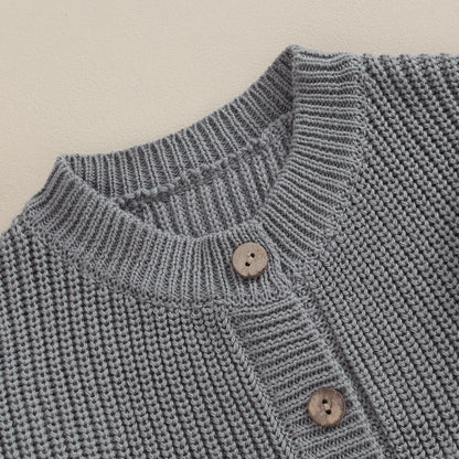 FOMOYUU Strickjacke für Kleinkinder und Neugeborene, Mädchen, langärmelig, Knopfleiste, Sweatshirt, Jacke, Herbst-Outfits