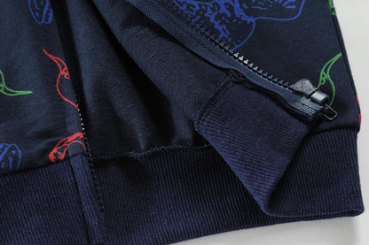 CM-Kid Hoodie Boys Hoodie Zipper Sweat Jacket Long Sleeve Children Cotton Hooded Jacket Warm Tops Size 92-122 
