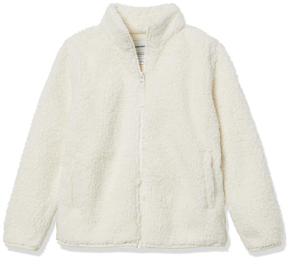Amazon Essentials Mädchen Sherpa-Fleecejacke mit durchgehendem Reißverschluss