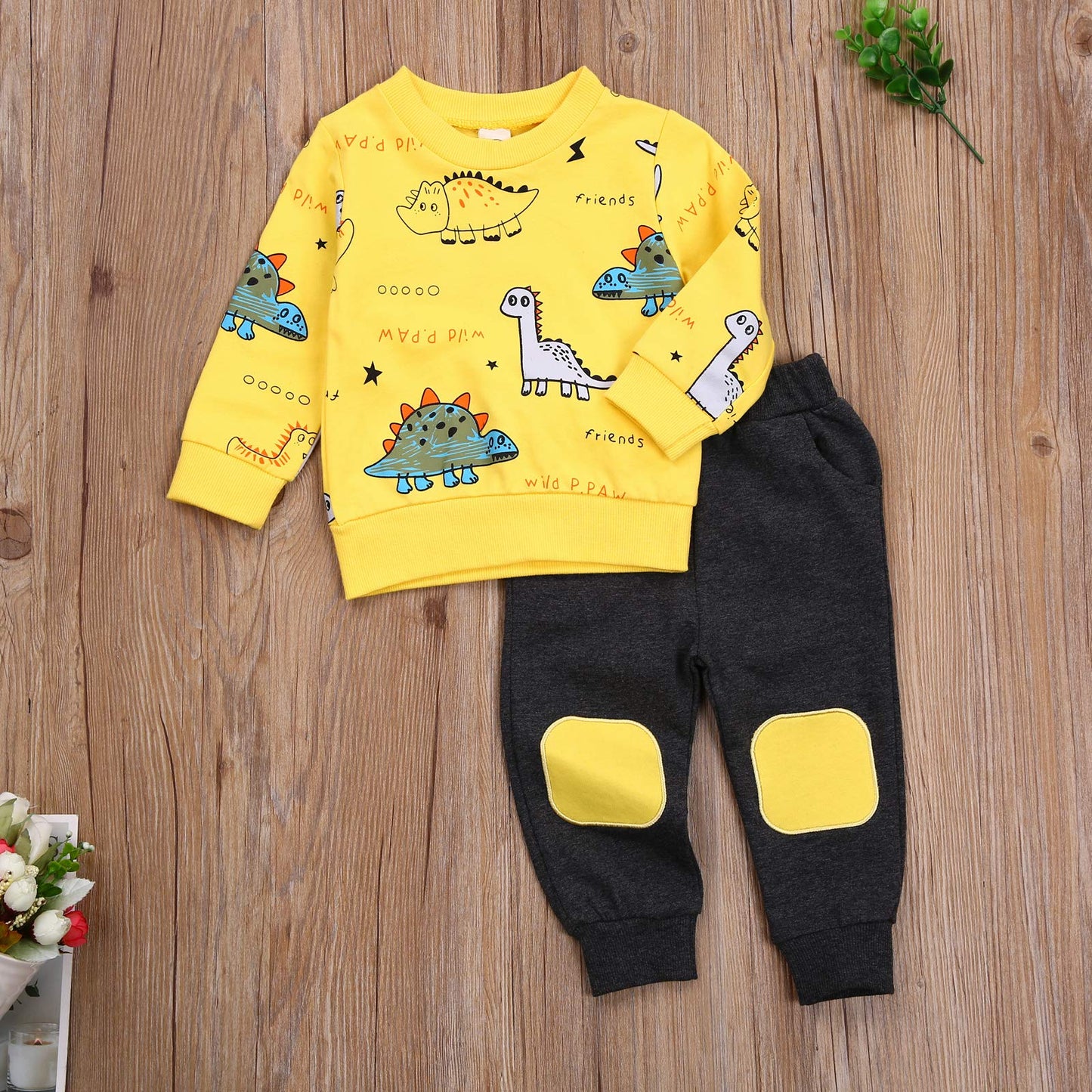 Geagodelia Baby Boys’ Clothing Set with Long Sleeve Top and Trousers
