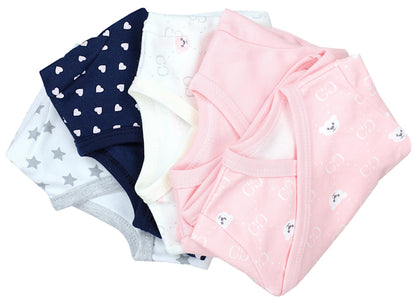 TupTam Baby Mädchen Langarm Wickelshirt Baumwolle 5er Set