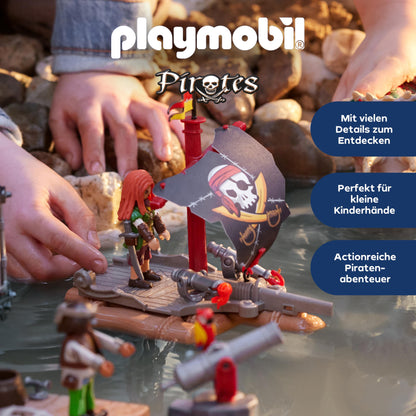 PLAYMOBIL Pirates 71794 Treasure Recovery on Pirate Raft Pirate Toy Pirate Figure Toy for Children from 4 Years