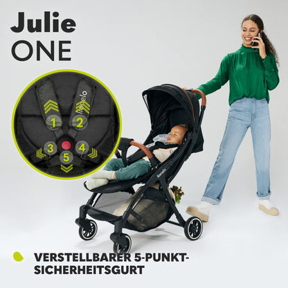 LIONELO Julie One Buggy Pushchair up to 22 kg, Adjustable Backrest and Footrest, Mosquito Net, Leg Warmer, Drink Holder and Transport Bag, Foldable