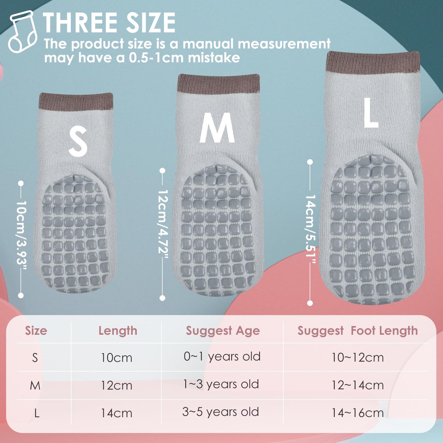 Simpeak Baby Socks, ABS Socks, Non-Slip Baby Socks, Non-Slip Baby Socks, Boys and Girls, Stopper Socks, Baby 0-36 Months