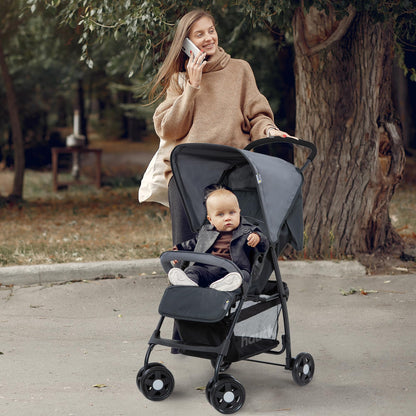 Hauck Lightweight Stroller up to 18 kg with reclining function from birth, small foldaway, sun canopy, large basket - Meloni2