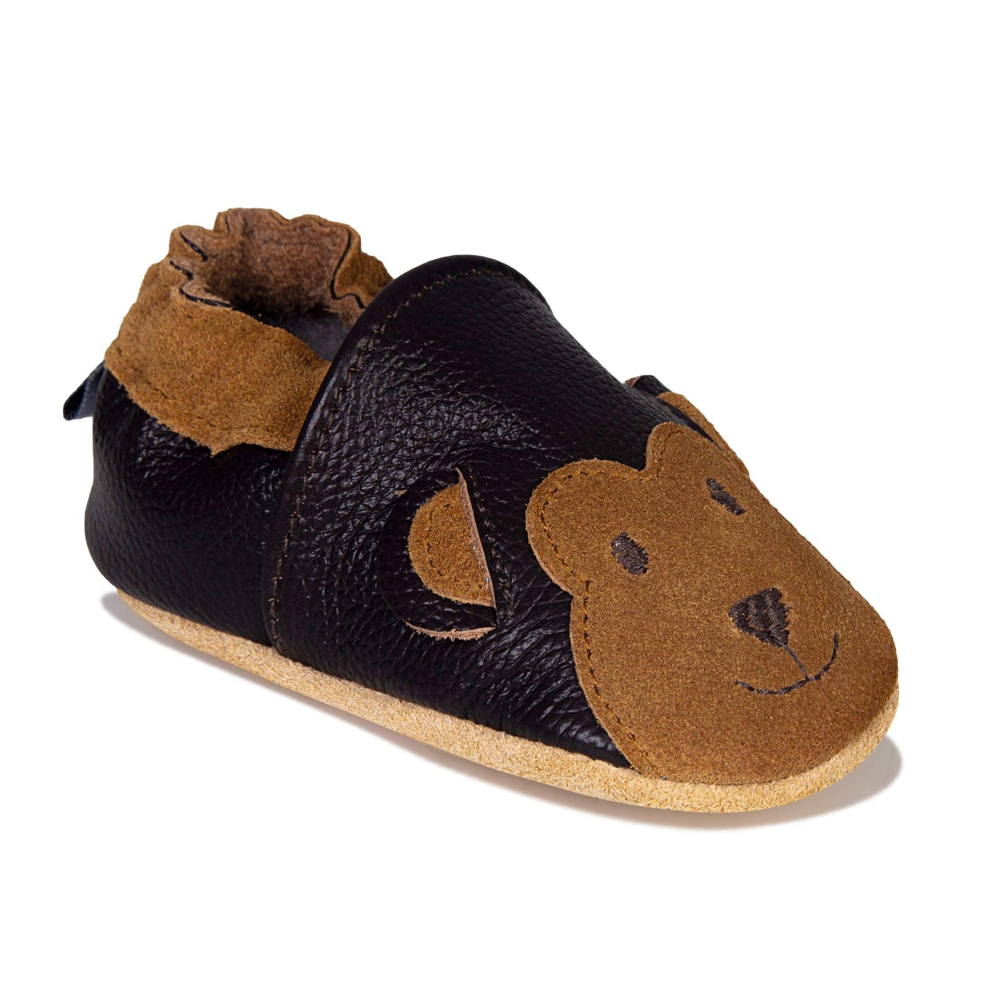 HMIYA Weiche Leder Krabbelschuhe Babyschuhe Lauflernschuhe mit Wildledersohlen für Jungen und Mädchen 0-6 Monate 6-12 Monate 12-18 Monate 18-24 Monate