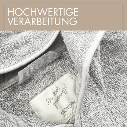 MOYO Baby Badeponcho Mit Hasenohren in Rosé I Kinder Badetuch Für 0-3 Jahre I Weicher Poncho Aus 100% Frottee-Baumwolle I Waschbares Kapuzenhandtuch I 68x56cm
