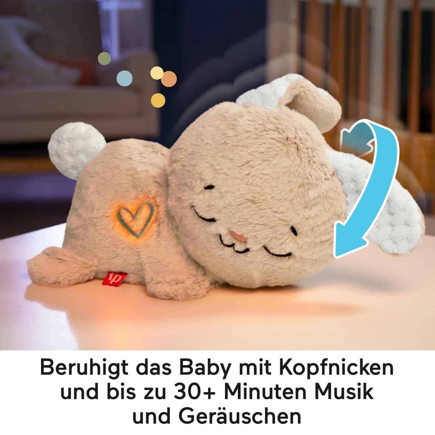 Fisher-Price HBP87 Slumber Koala with Soft Music, Light and Rhythmic Breathing Movements, Koala Cuddly Baby Toy, Night Light with Music for Babies, Baby Equipment for Newborns 0+