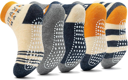 KOWAYI Stoppersocken Kinder 5/10 Paar ABS Rutschsocken Kinder Jungen, Mädchen, Baby Antirutschsocken 1-7 Jahre Grip Socken