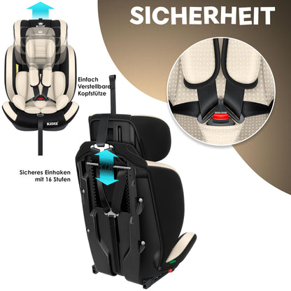 KIDIZ® Autokindersitz Triangle Premium Kindersitz Kinderautositz | Autositz Sitzschale | 9 kg - 36 kg 1-12 Jahre | Gruppe 1/2/3 | universal | zugelassen nach ECE R129/03 | mit Isofix - Meloni2