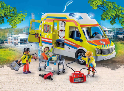 Playmobil City Life 71202 Ambulance with Light and Sound, Toy for Children from 4 Years
