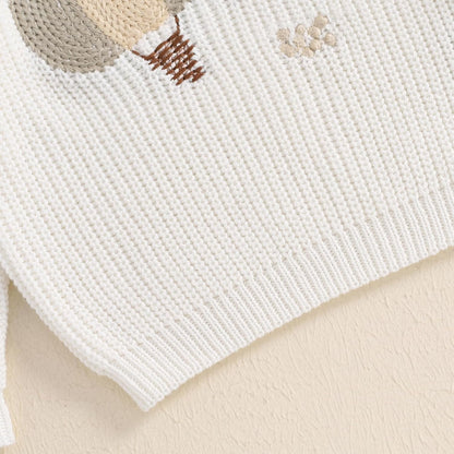 L&ieserram Baby Mädchen Jungen 1. Geburtstag Gestrickt Pullover Jumper Langarm Strickpullover Pulli Kleinkinder Kleidung Outfit Knitted Sweater 1 Jahr